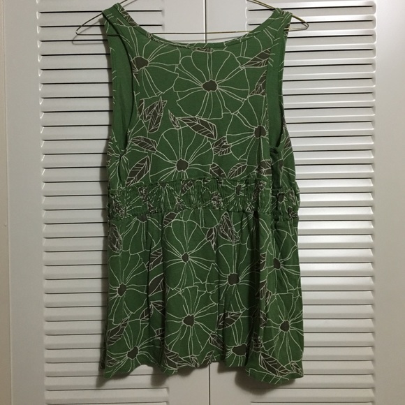 Old Navy Green Floral Sleeveless Top Size Medium - Picture 4 of 4